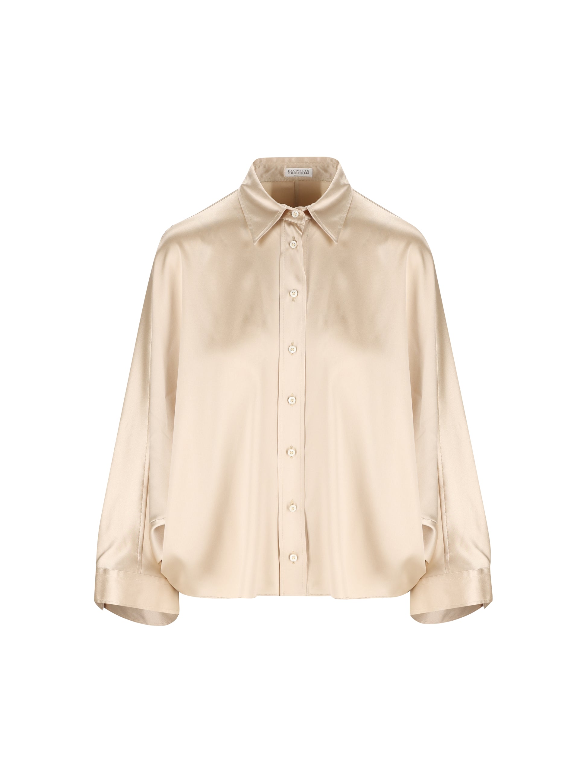 Camicia realizzata in raso di seta. M0C59MQ606 C9643 BRUNELLO CUCINELLI 
