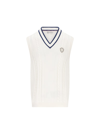 Gilet realizzato in cotone. M28707917T CGE43 BRUNELLO CUCINELLI 