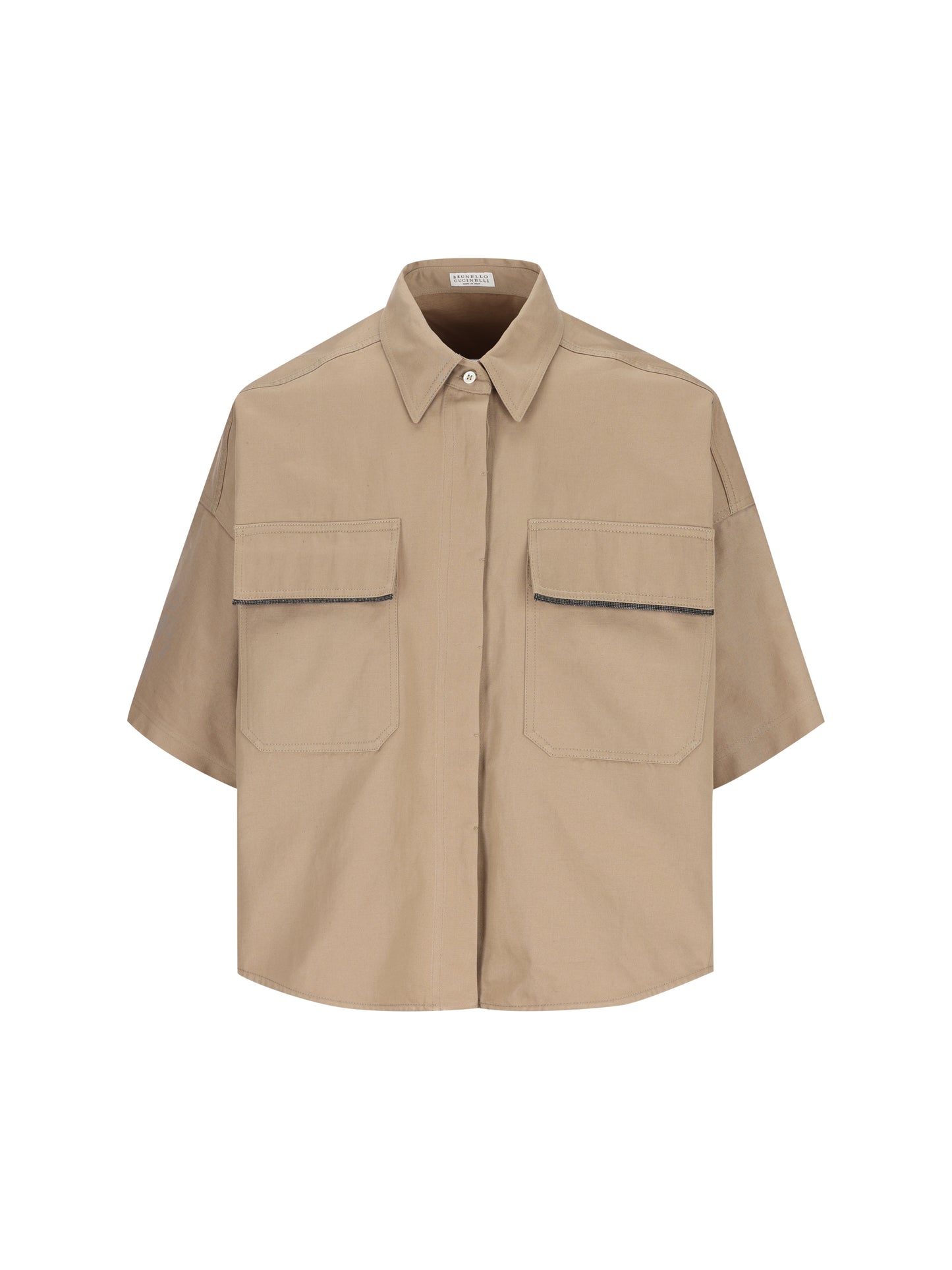 Camicia realizzata in cotone e lino. ML597EM906 C631 BRUNELLO CUCINELLI 