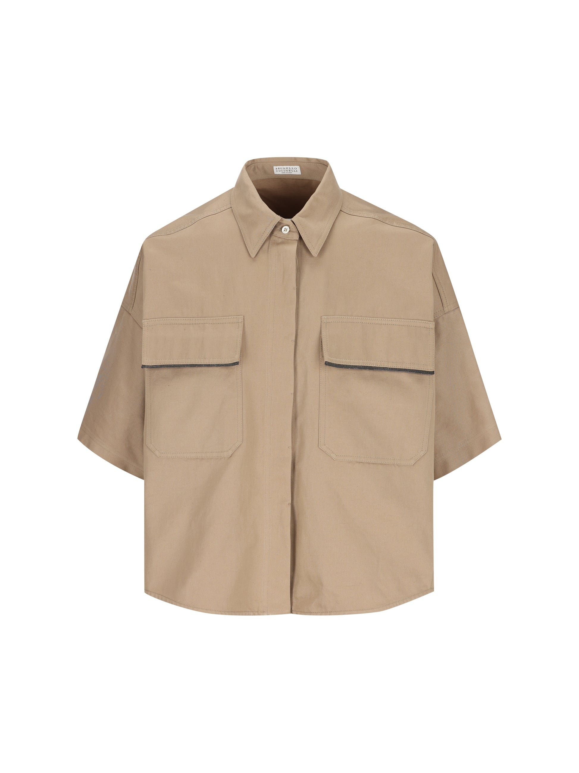 Camicia realizzata in cotone e lino. ML597EM906 C631 BRUNELLO CUCINELLI 