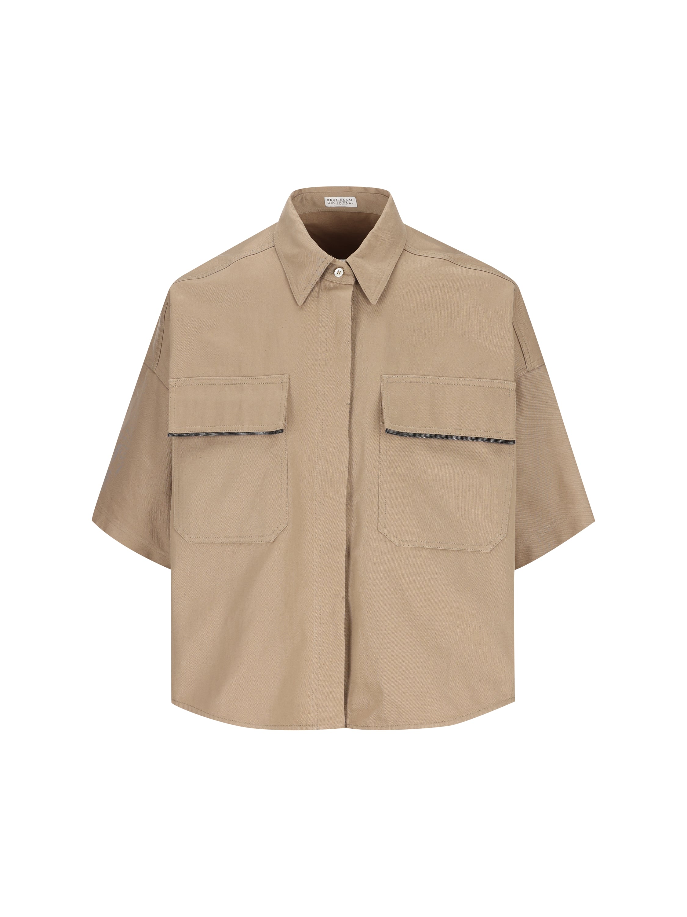 Camicia realizzata in cotone e lino. ML597EM906 C631 BRUNELLO CUCINELLI 