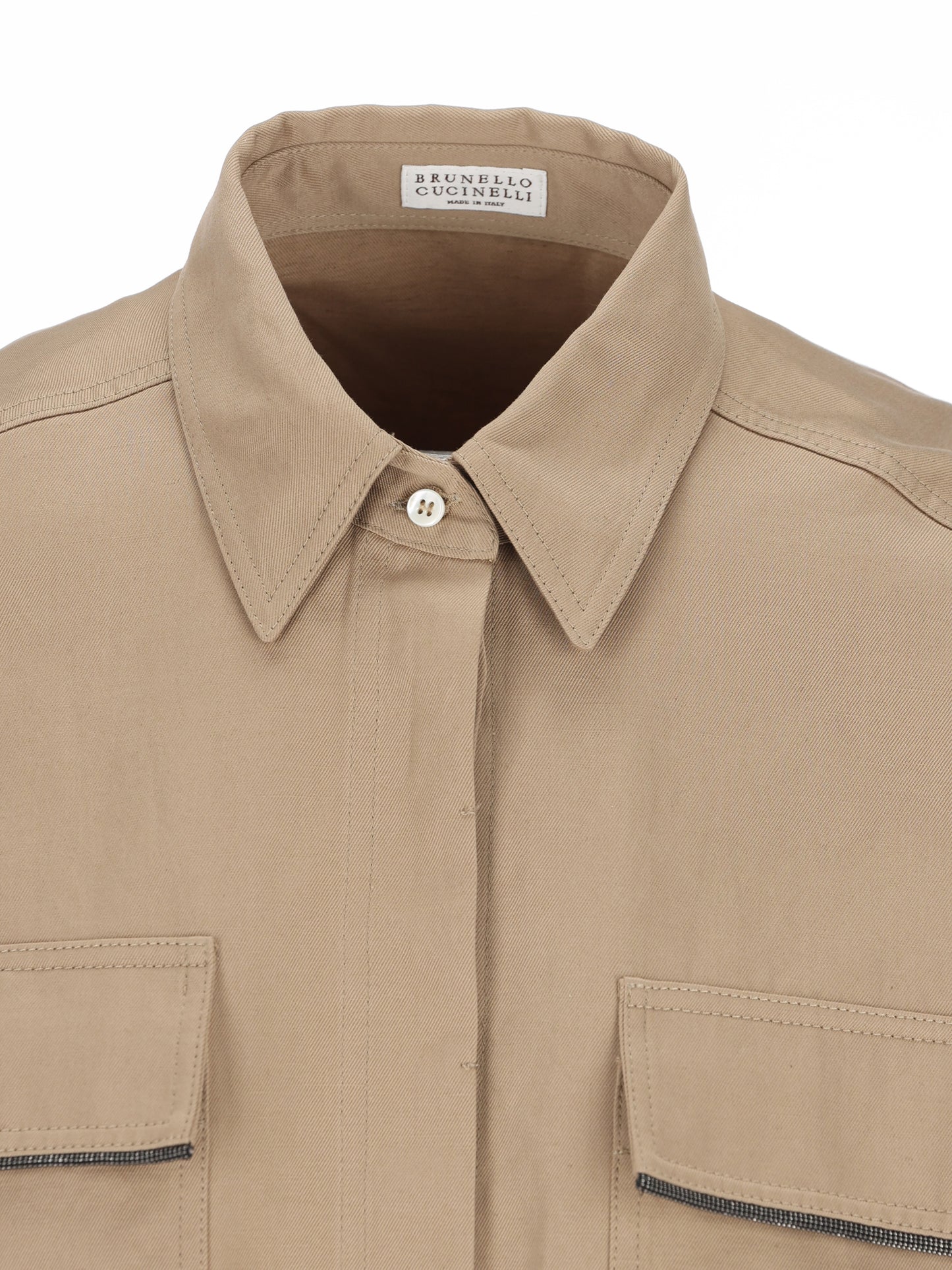 Camicia realizzata in cotone e lino. ML597EM906 C631 BRUNELLO CUCINELLI 