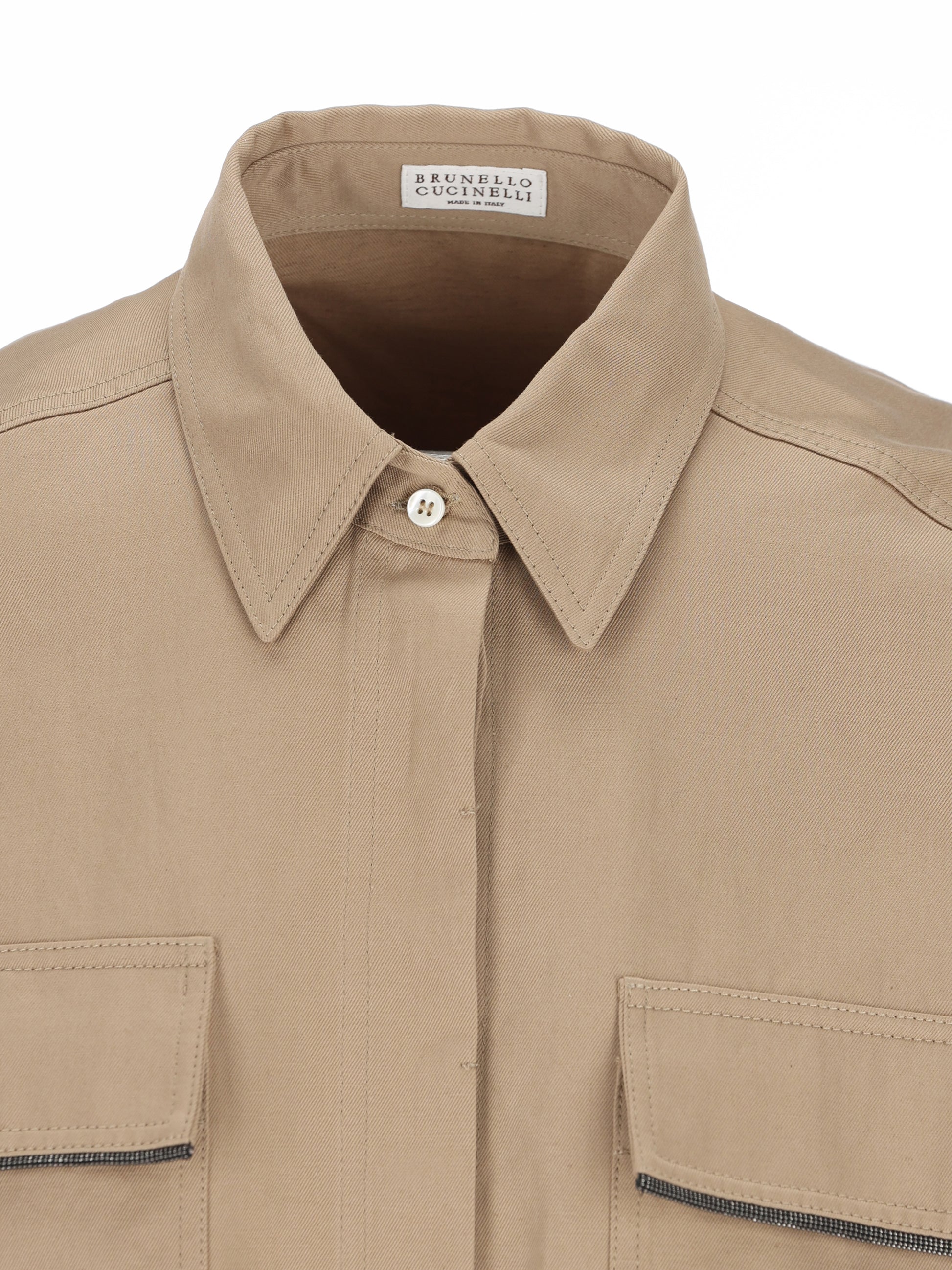 Camicia realizzata in cotone e lino. ML597EM906 C631 BRUNELLO CUCINELLI 
