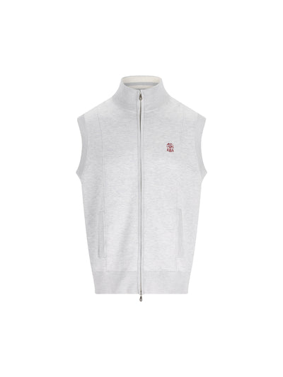 Gilet realizzato in seta e cotone. MNB806406G C072 BRUNELLO CUCINELLI 