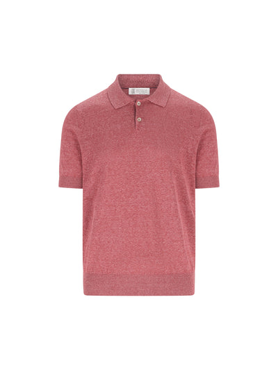 Polo realizzata in lino e seta. MSL806105 C7796 BRUNELLO CUCINELLI 