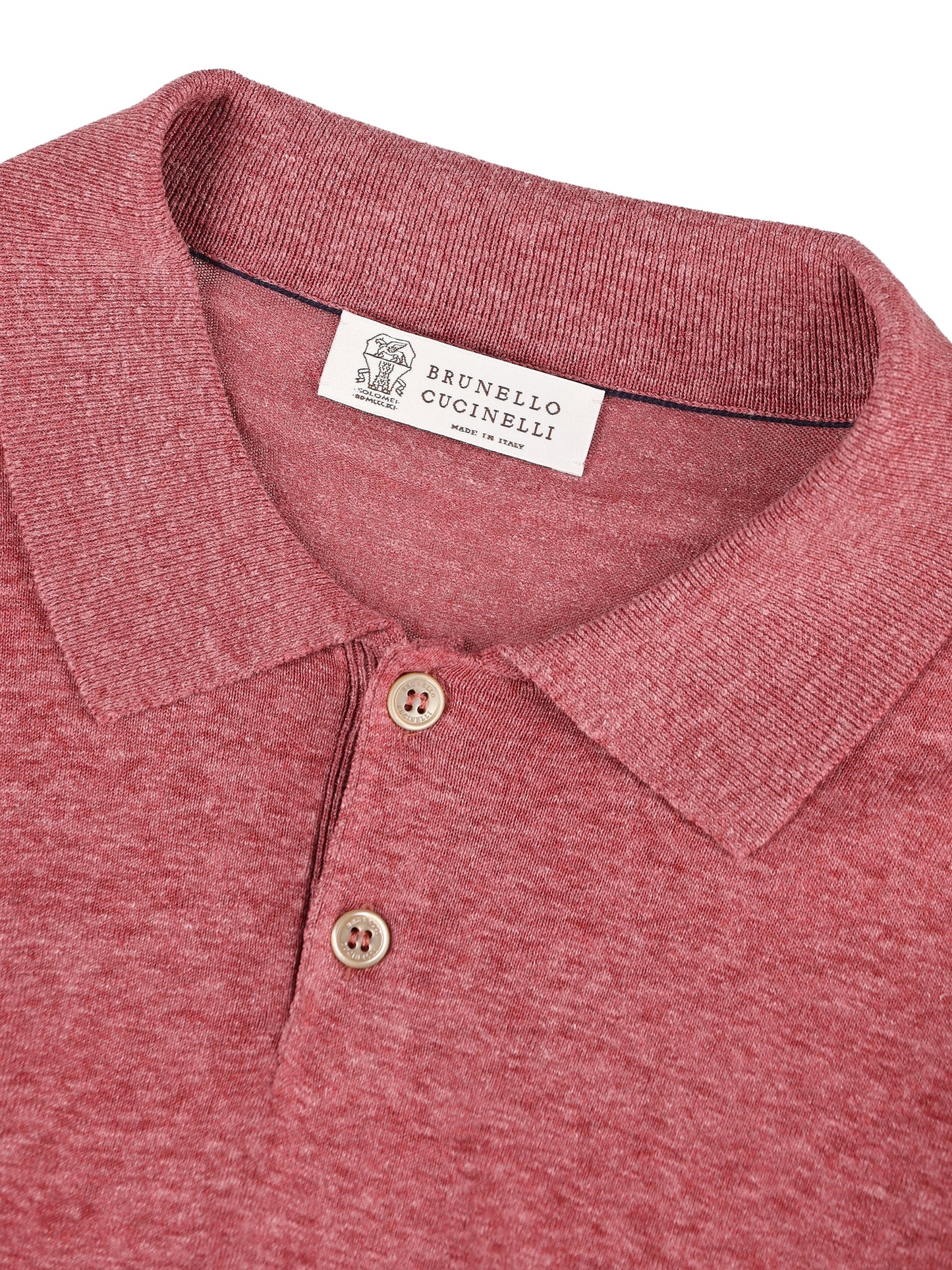 Polo realizzata in lino e seta. MSL806105 C7796 BRUNELLO CUCINELLI 