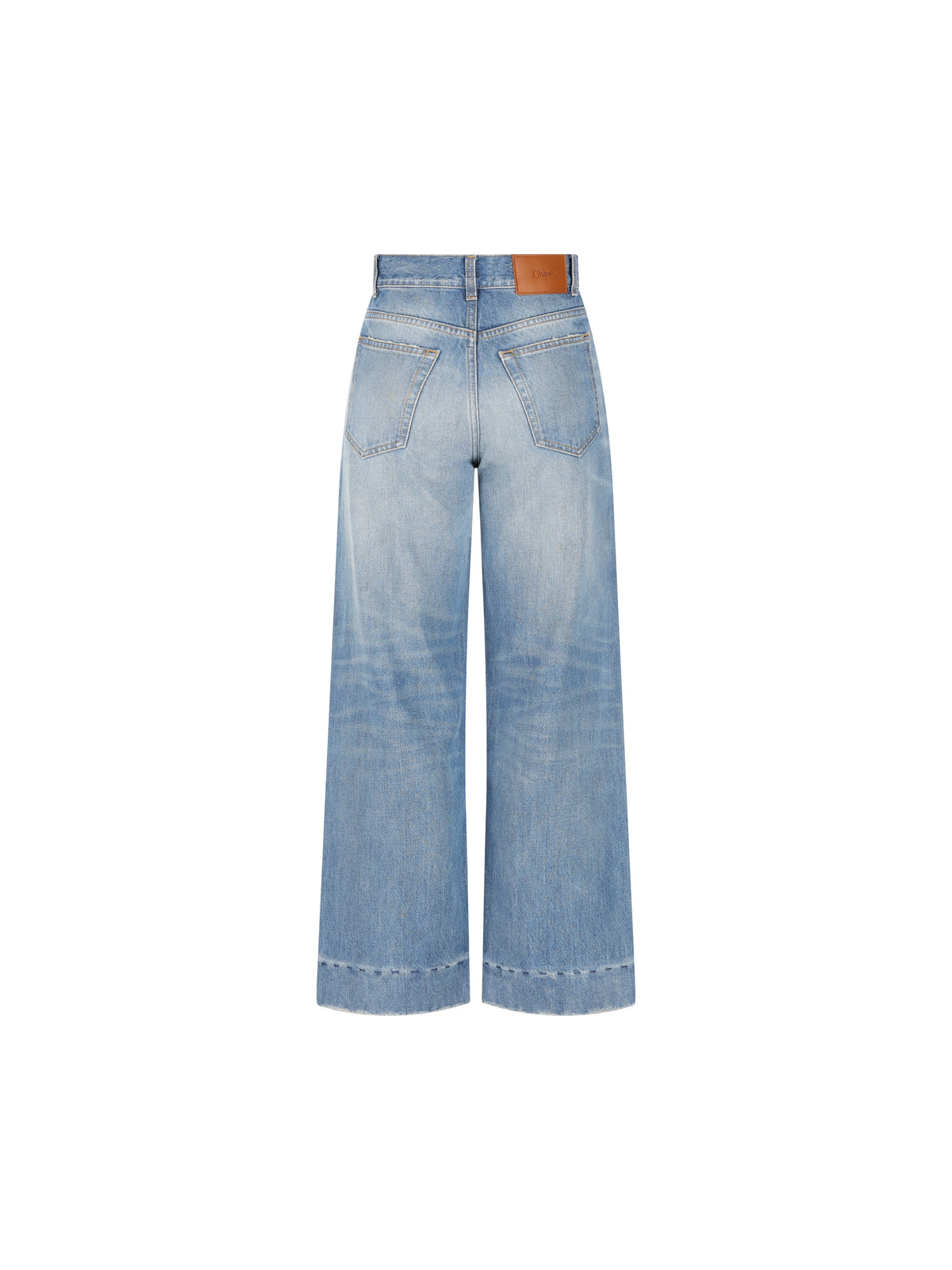 Jeans corti a vita alta in denim CH26SDP43252 40R CHLOE' 
