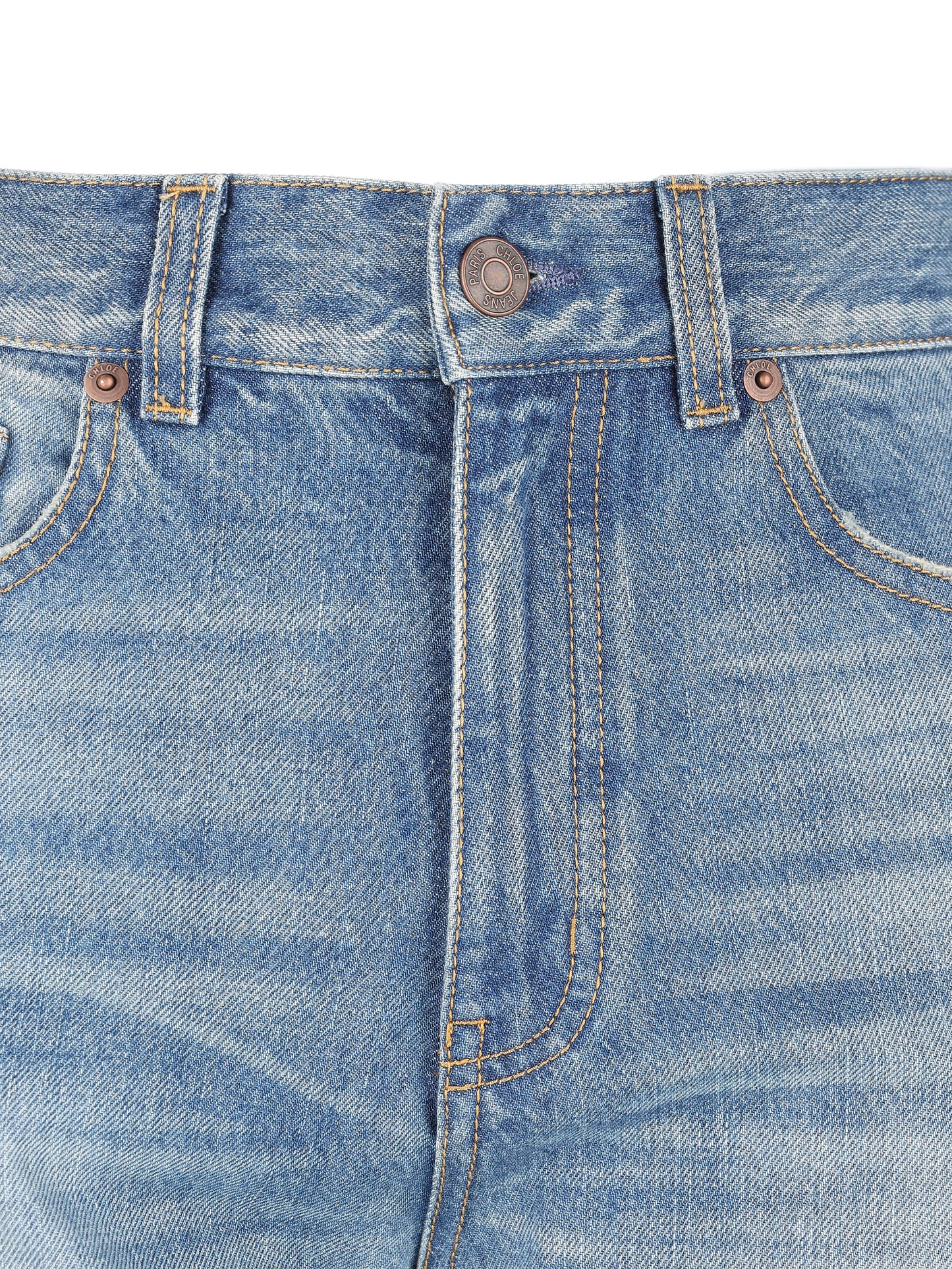 Jeans corti a vita alta in denim CH26SDP43252 40R CHLOE' 