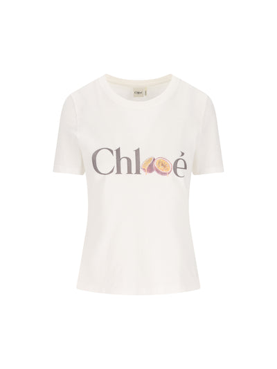 T-shirt baby fit con logo in jersey di cotone CH26SJH08197 101 CHLOE' 