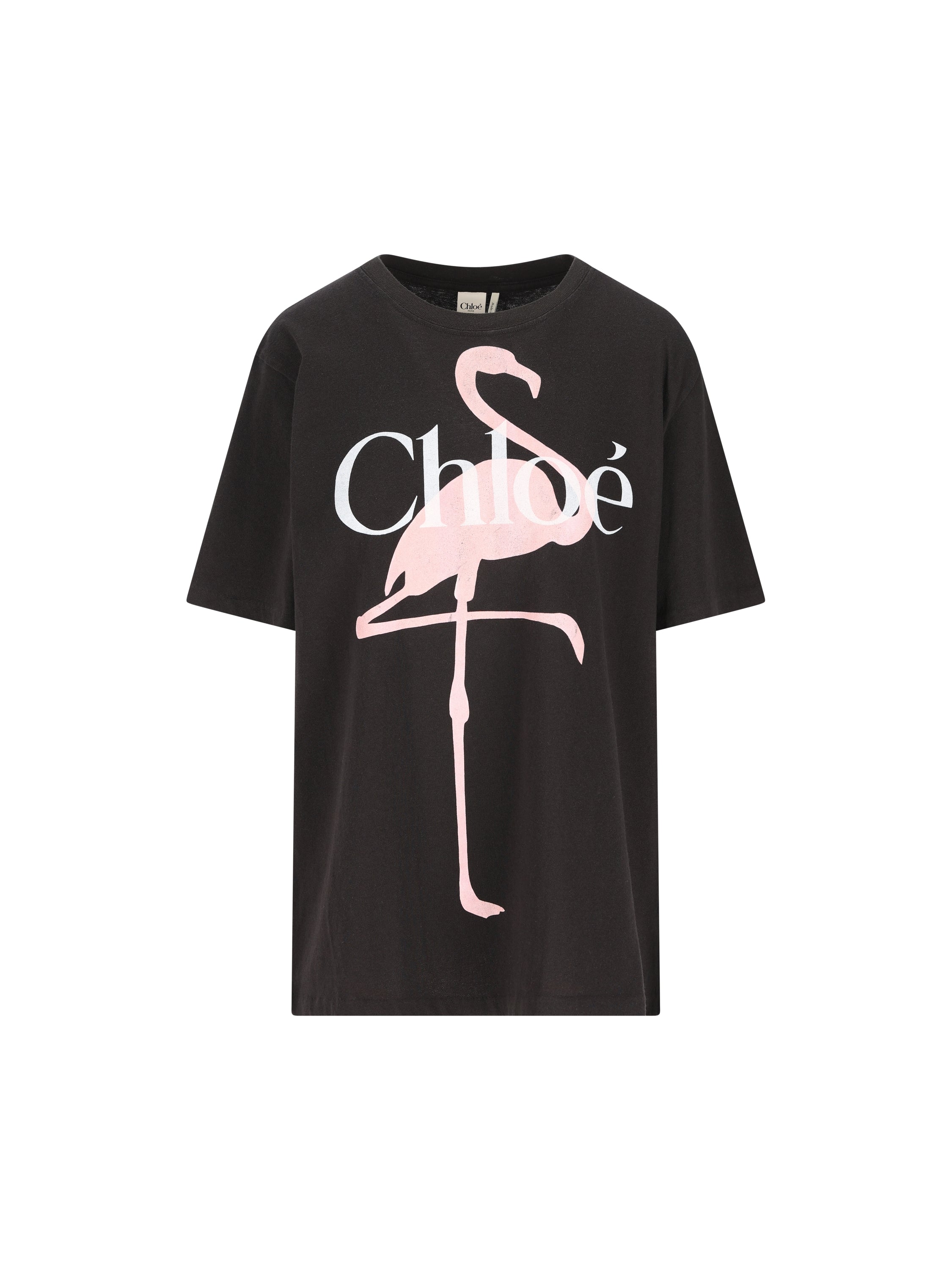 T-shirt ampia con logo in jersey di cotone CH26SJH20807 070 CHLOE' 