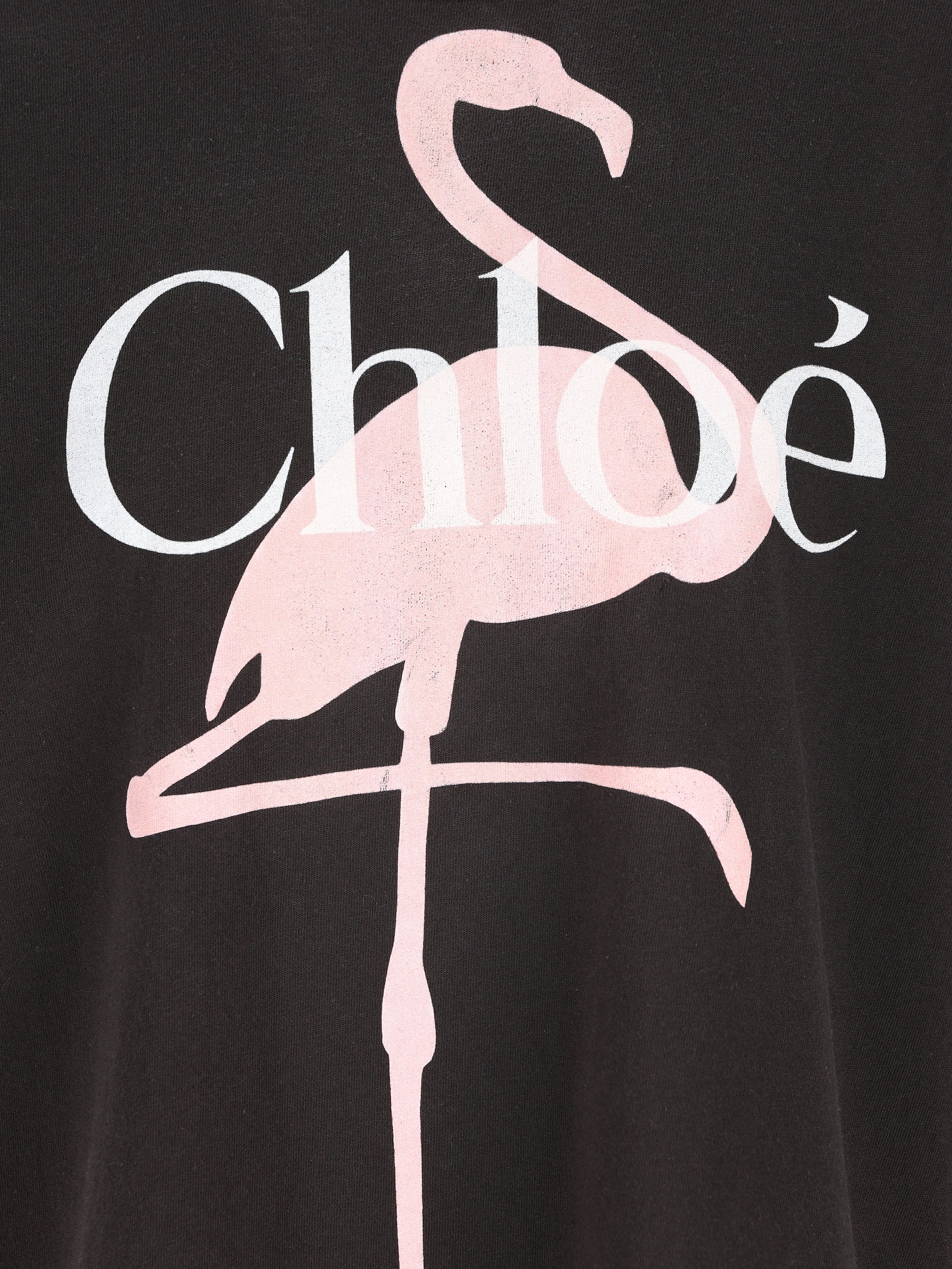 T-shirt ampia con logo in jersey di cotone CH26SJH20807 070 CHLOE' 