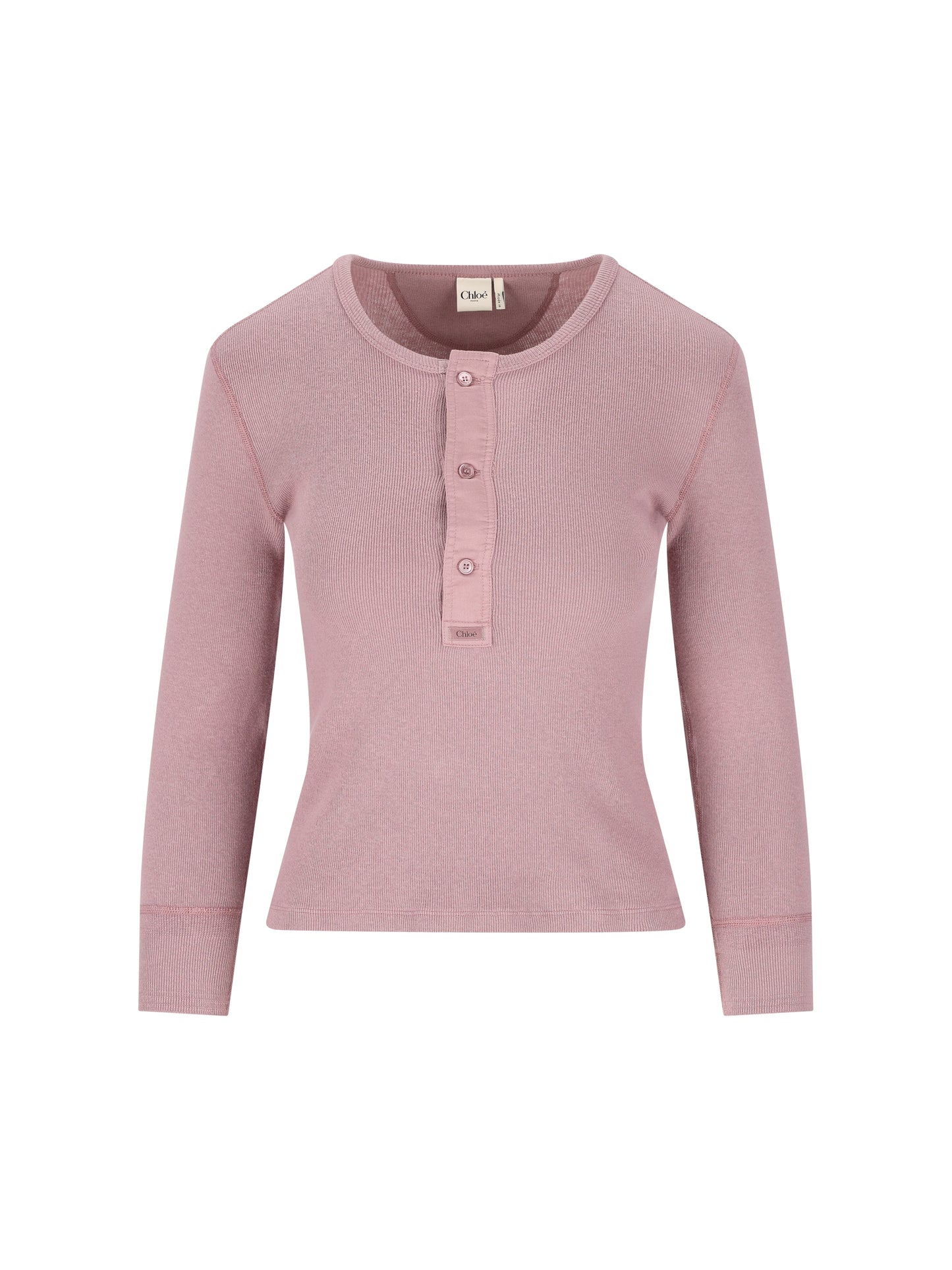 Camicia Henley aderente in jersey di cotone CH26SJH30185 50C CHLOE' 