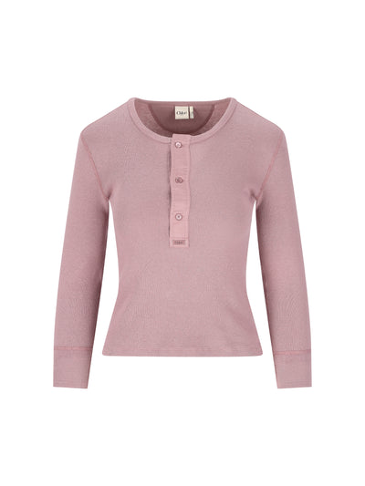 Camicia Henley aderente in jersey di cotone CH26SJH30185 50C CHLOE' 