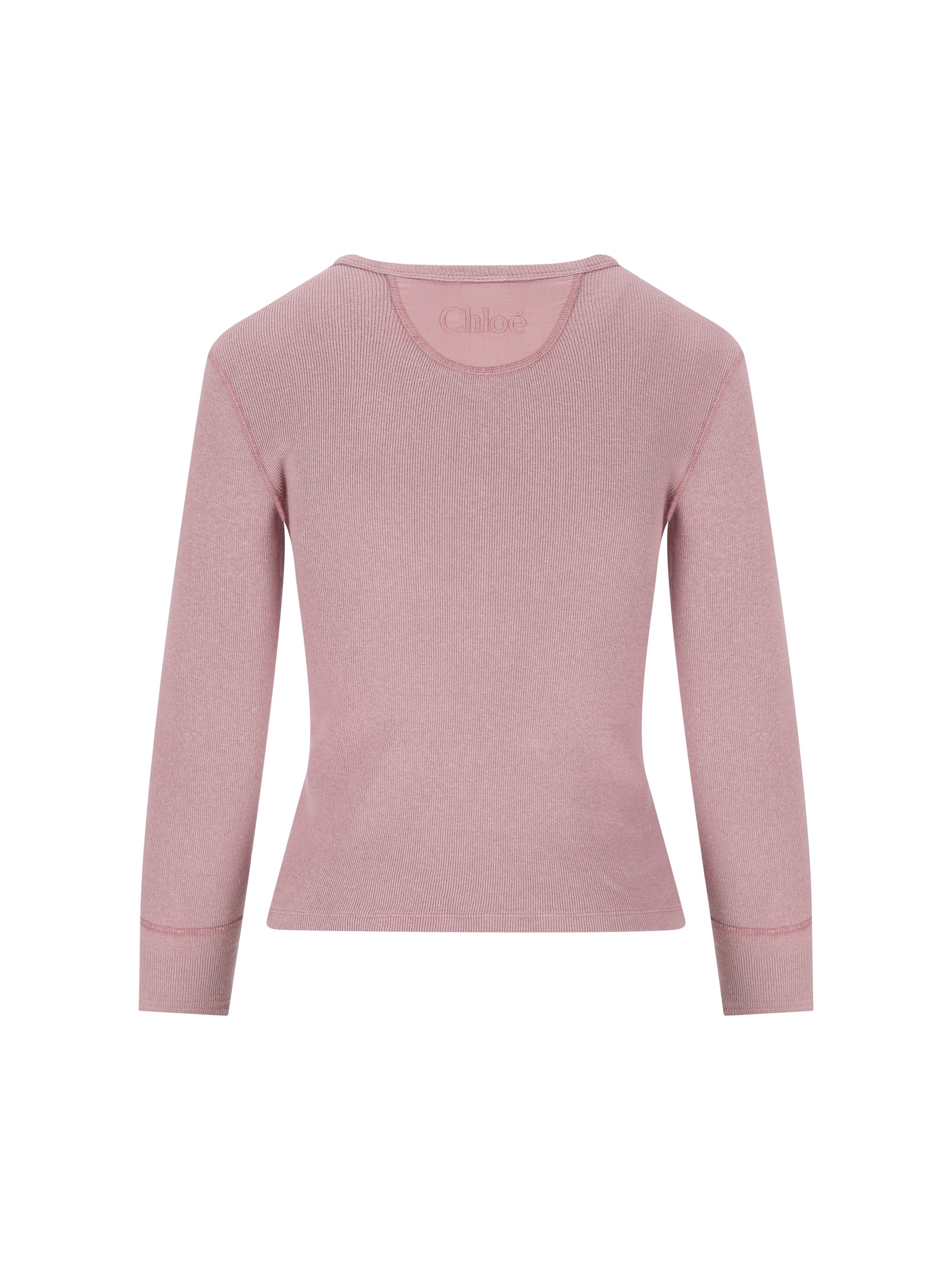 Camicia Henley aderente in jersey di cotone CH26SJH30185 50C CHLOE' 