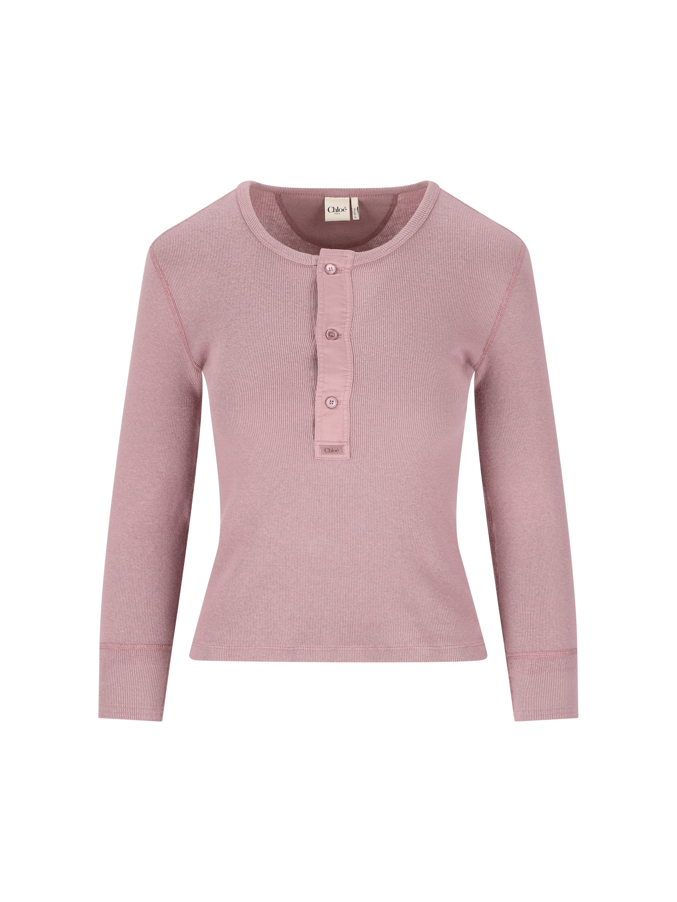 Camicia Henley aderente in jersey di cotone CH26SJH30185 50C CHLOE' 