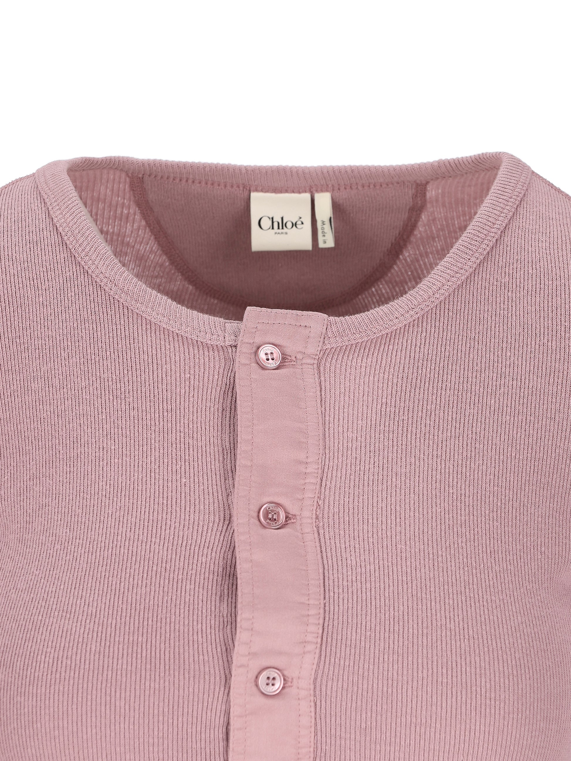 Camicia Henley aderente in jersey di cotone CH26SJH30185 50C CHLOE' 