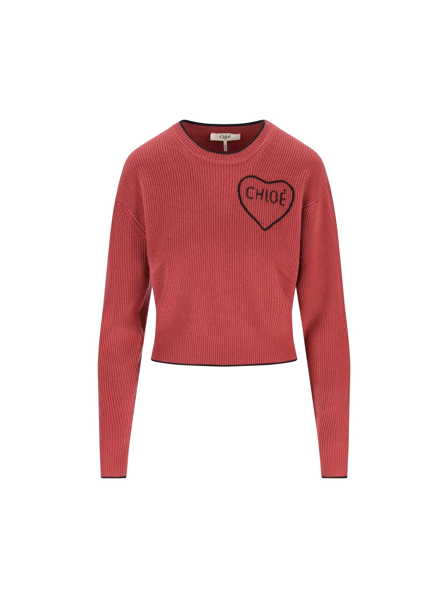 Pullover corto con logo in maglia di lana CH26SMP39710 6AN CHLOE' 