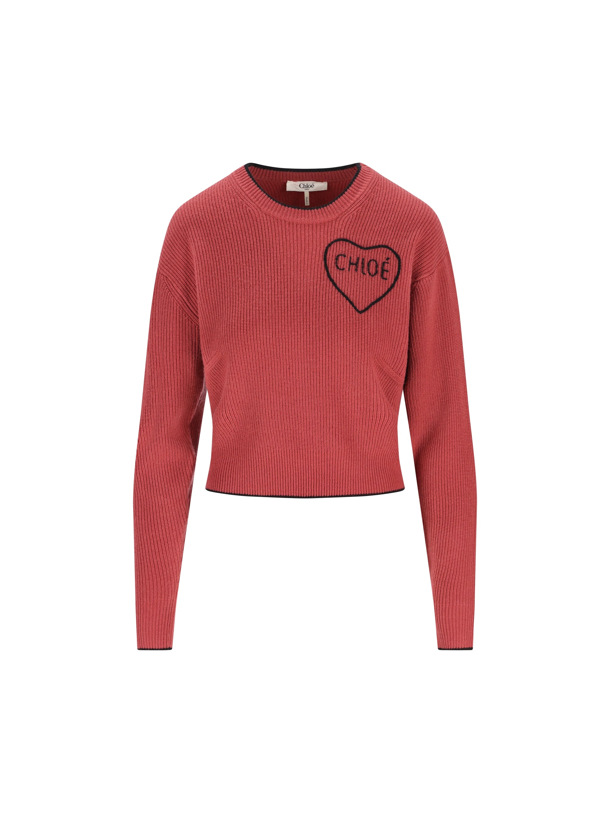 Pullover corto con logo in maglia di lana CH26SMP39710 6AN CHLOE' 
