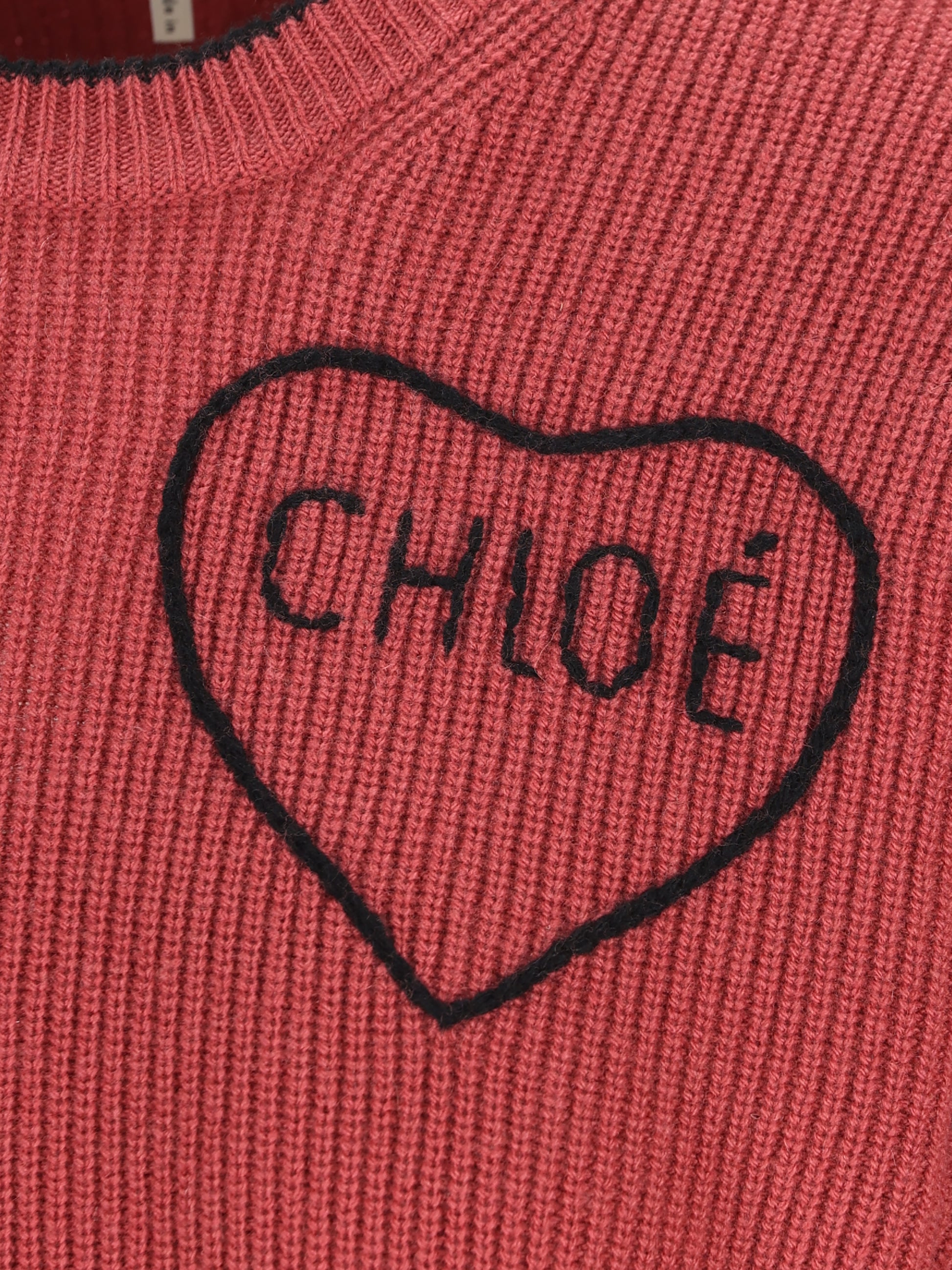 Pullover corto con logo in maglia di lana CH26SMP39710 6AN CHLOE' 