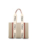 Borsa realizzata in lino e pelle di vitello. CHC22AS383I26 90U CHLOE' 