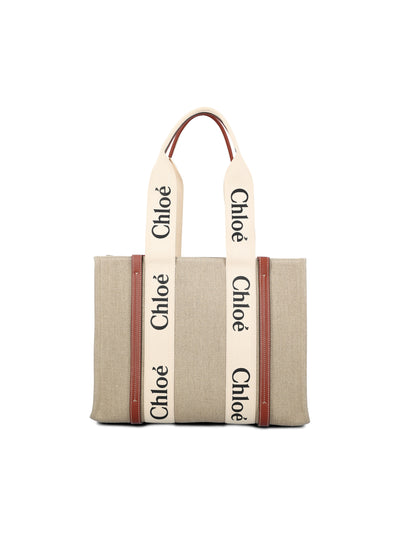 Borsa realizzata in lino e pelle di vitello. CHC22AS383I26 90U CHLOE' 