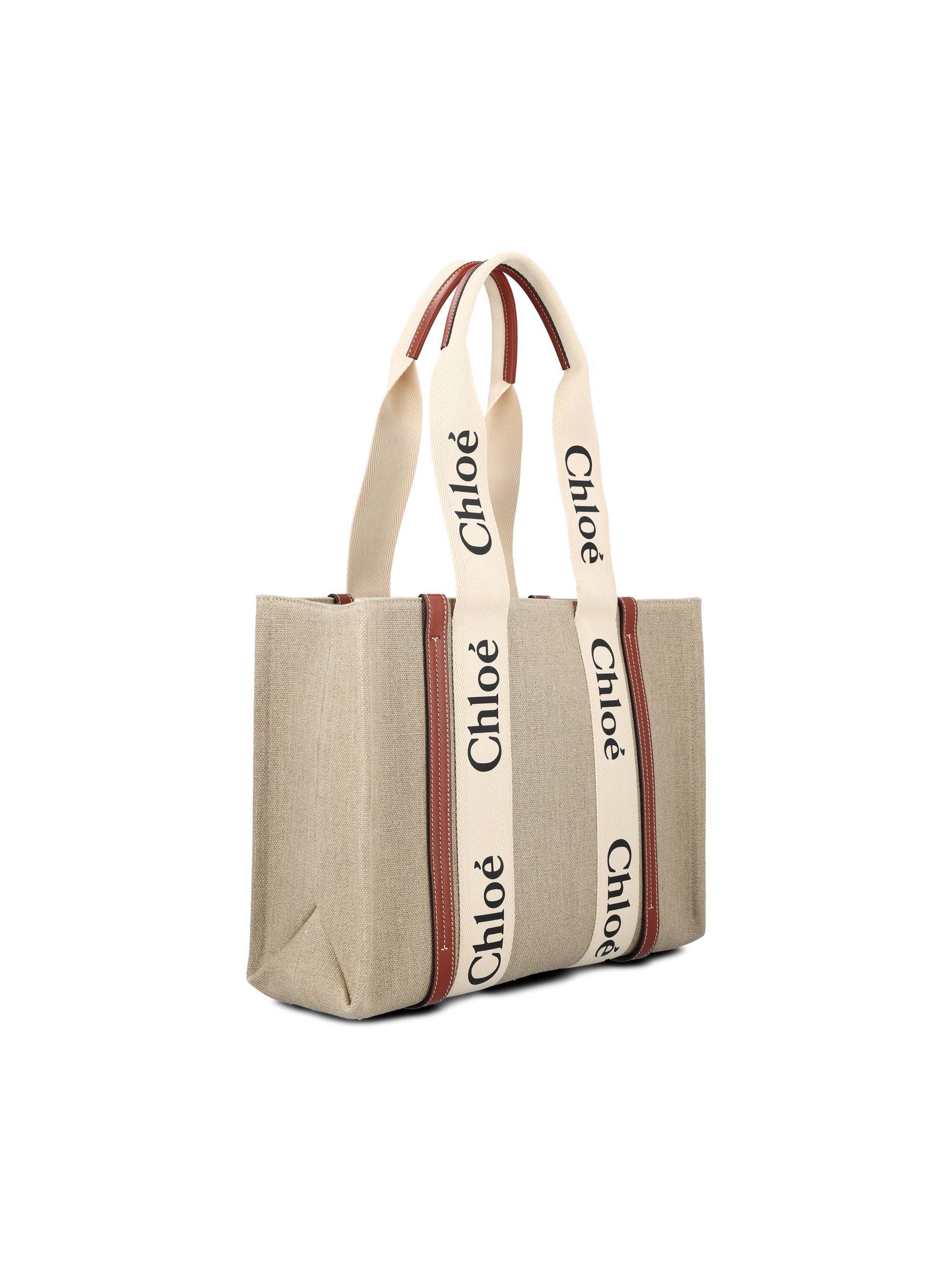 Borsa realizzata in lino e pelle di vitello. CHC22AS383I26 90U CHLOE' 