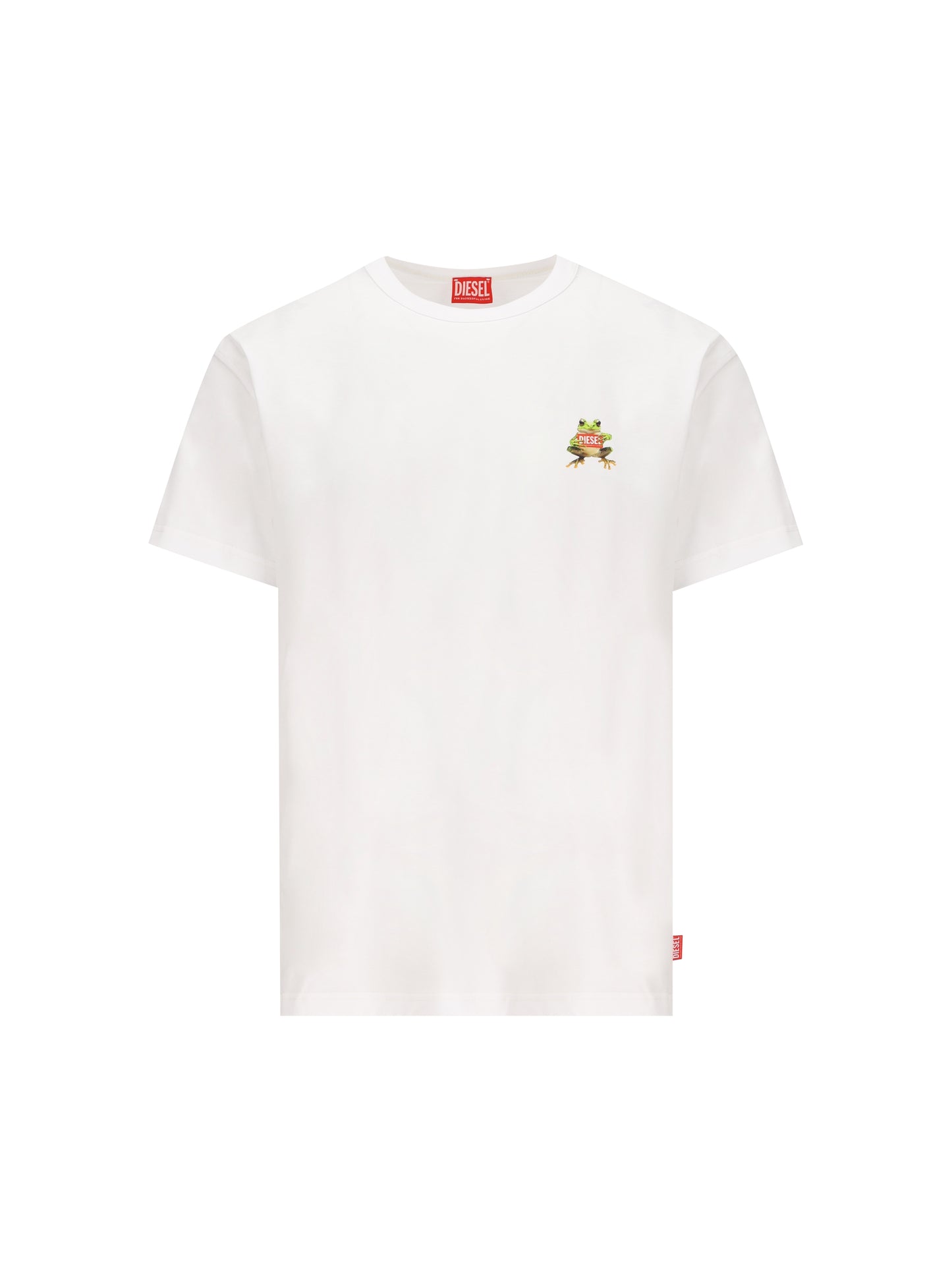 T-shirt con stampa di rana e logo A21651 0PLAT100 DIESEL 