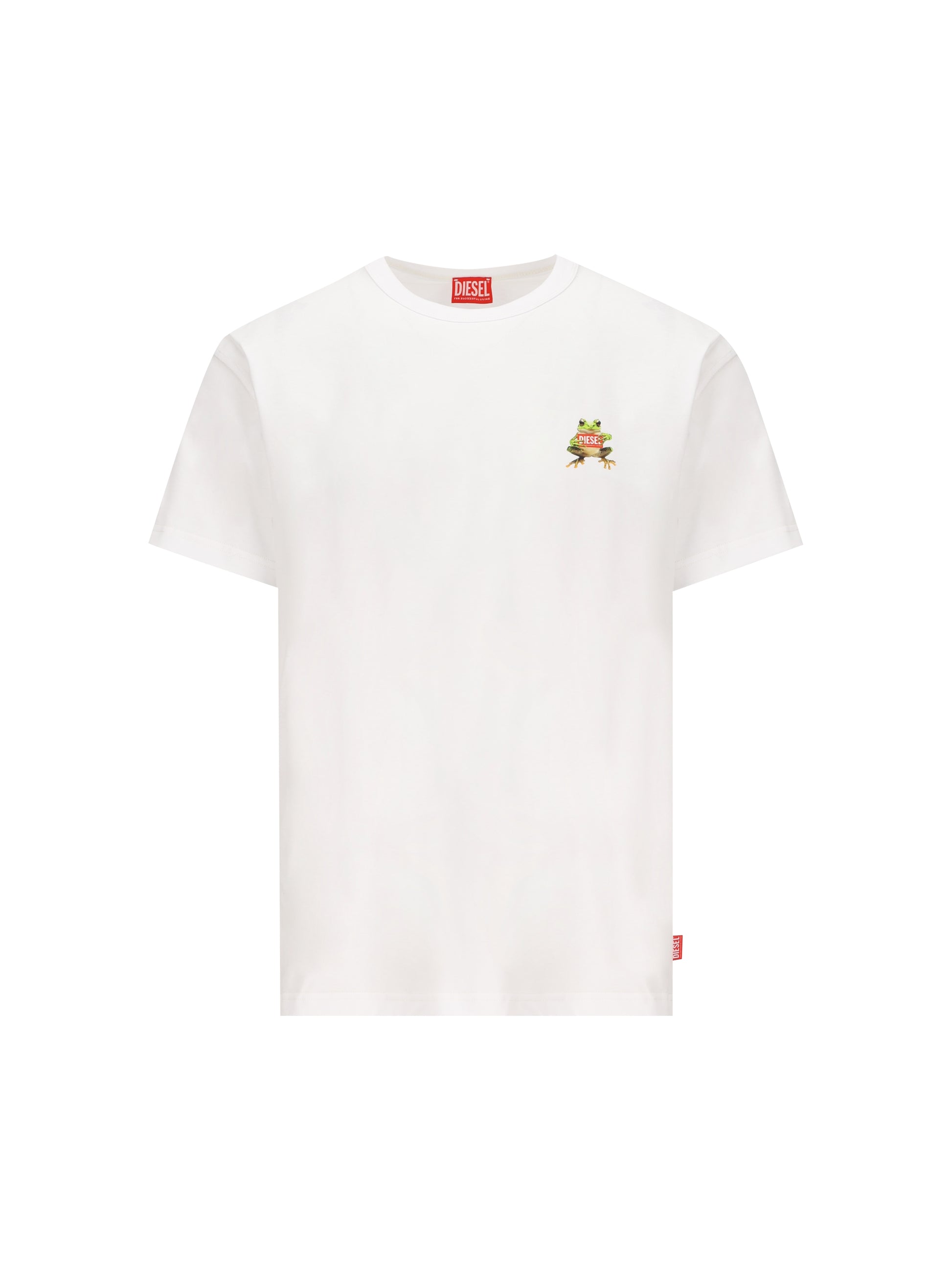 T-shirt con stampa di rana e logo A21651 0PLAT100 DIESEL 