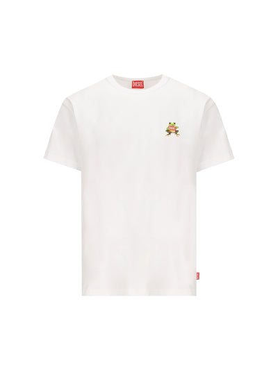 T-shirt con stampa di rana e logo A21651 0PLAT100 DIESEL 