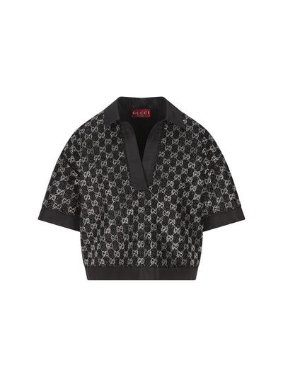 Maglia realizzata in viscosa e fibra metallizzata. 846682 ZARWY1000 GUCCI 