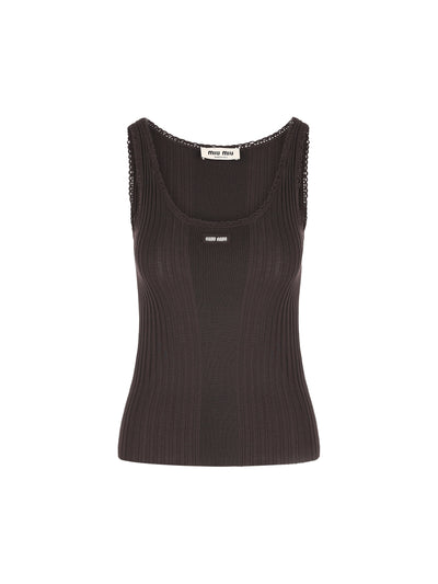 Canotta realizzata in lana vergine. MMV326 18TWF0003 MIU MIU 