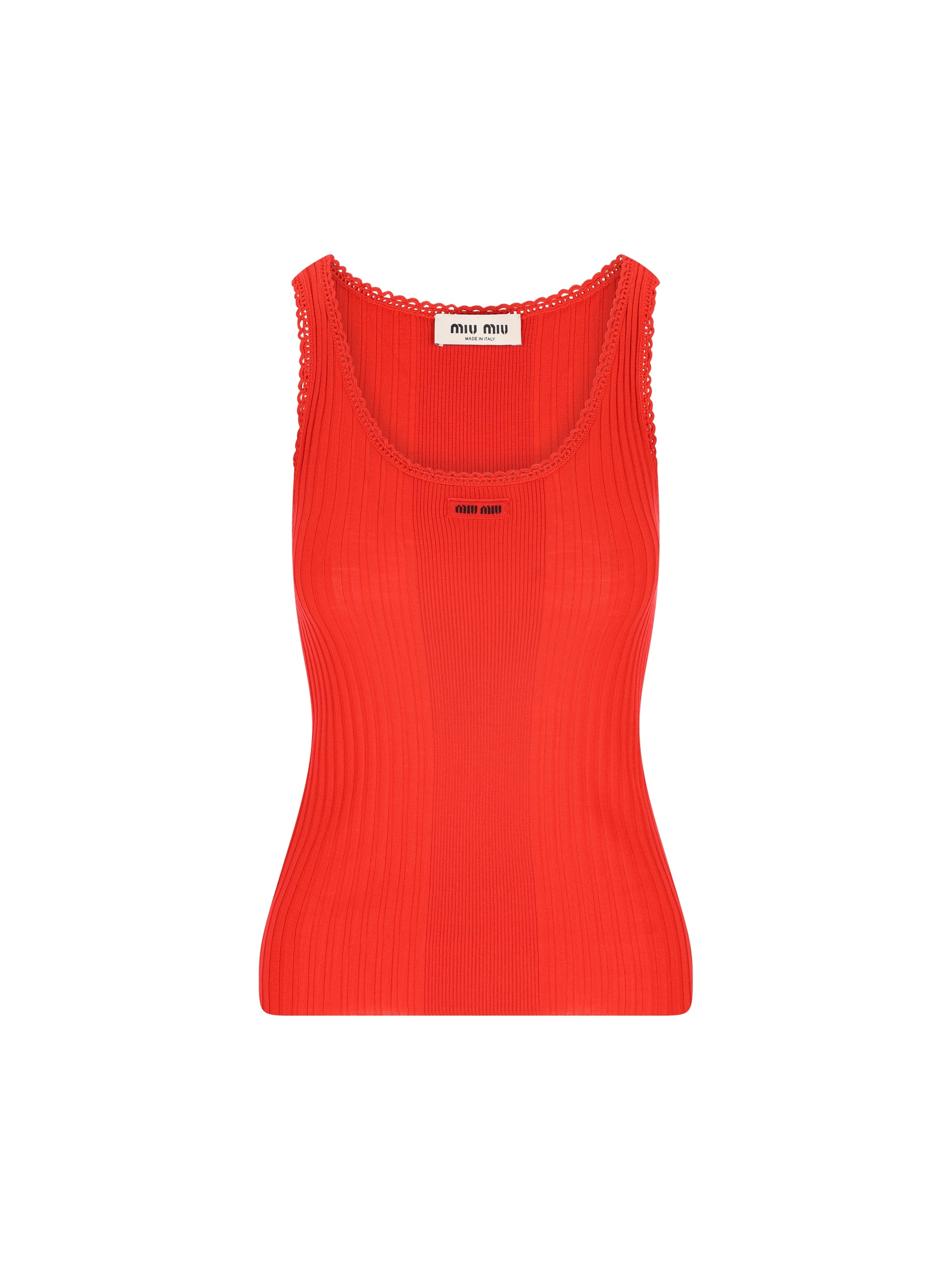 Canotta realizzata in lana vergine. MMV326 18TWF0011 MIU MIU 
