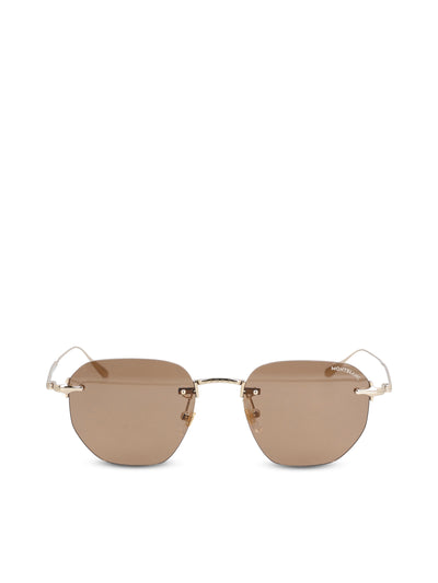 Occhiali da sole in acetato. MB0405S GOLD-GOLD-BROWN MONTBLANC 