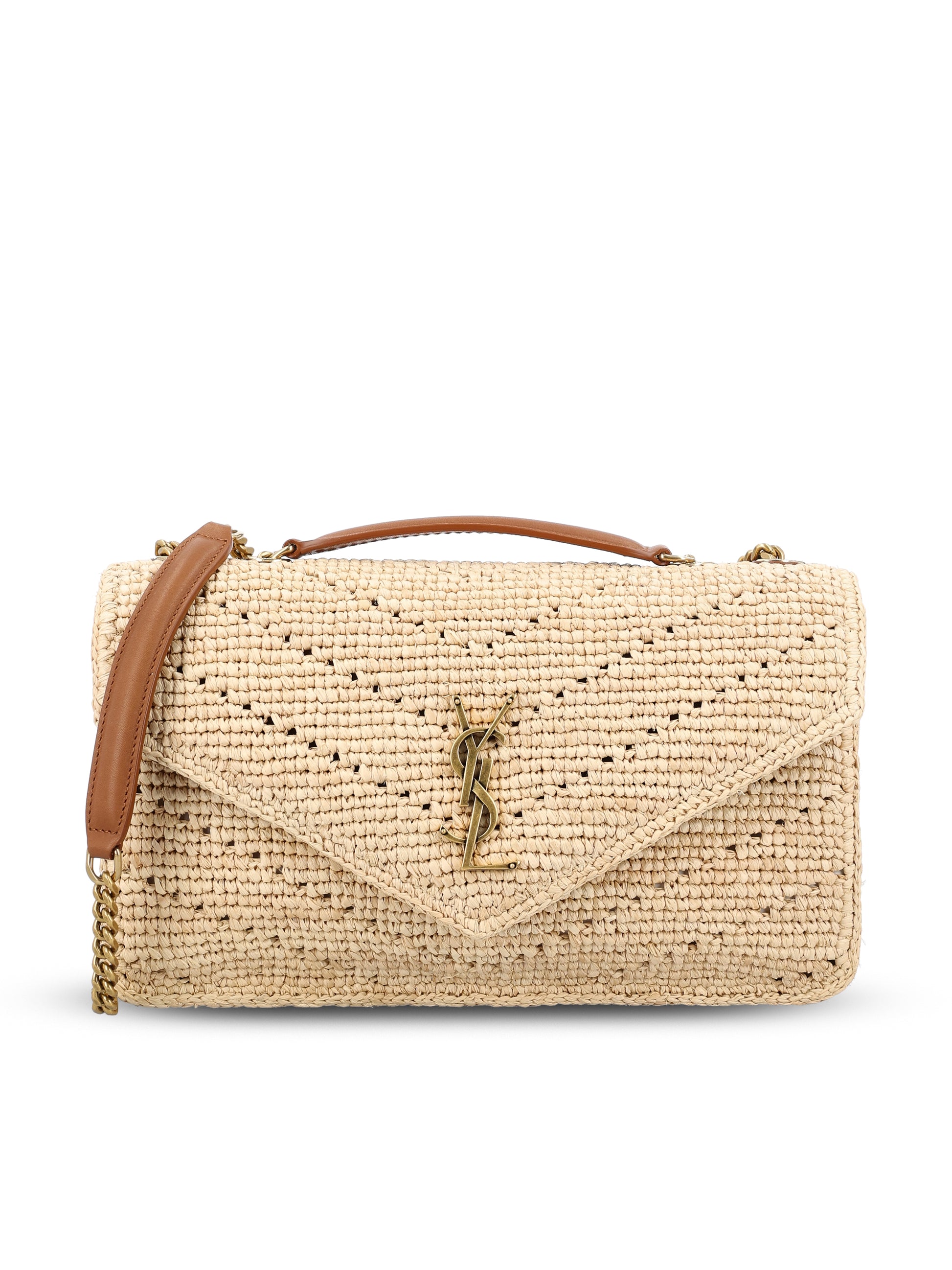 Borsa a spalla realizzata in rafia 868575 GAAFY2791 SAINT LAURENT 