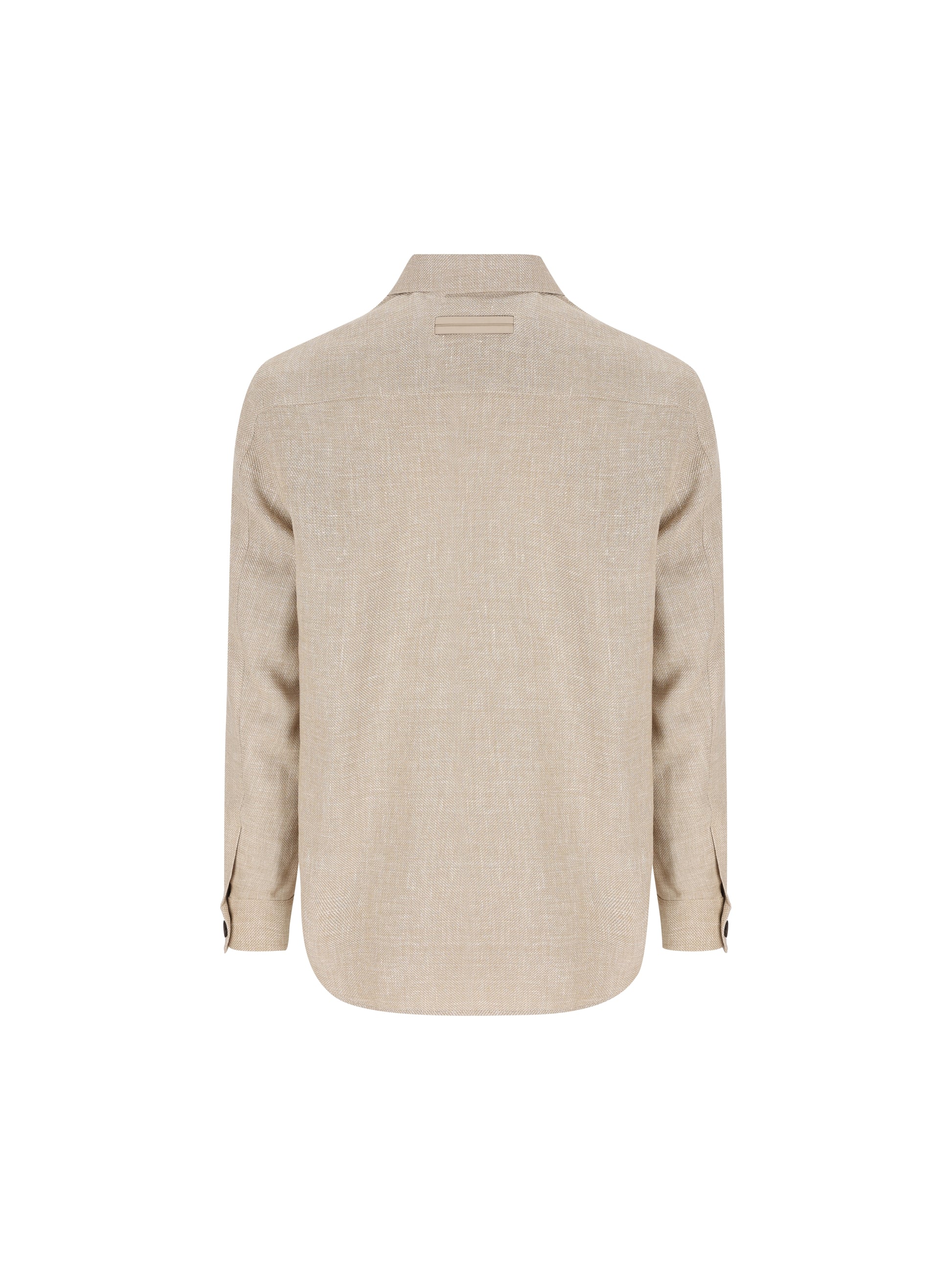 Overshirt in cashmere, lino e seta beige melange UHV75A3 SOT52272 ZEGNA 