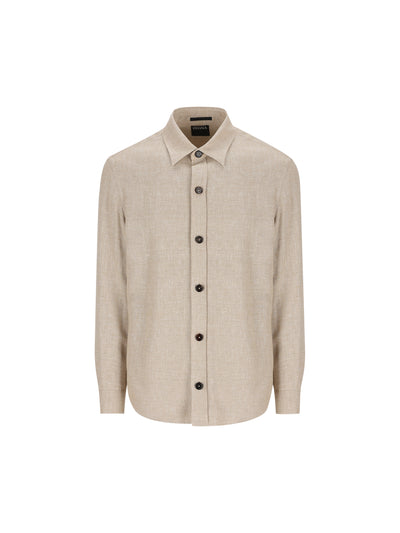 Overshirt in cashmere, lino e seta beige melange UHV75A3 SOT52272 ZEGNA 