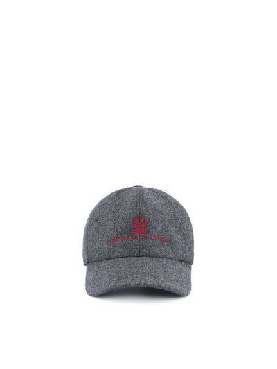 Cappello Baseball in Flanella di Lana Vergine M038P9850 CVS87 BRUNELLO CUCINELLI 