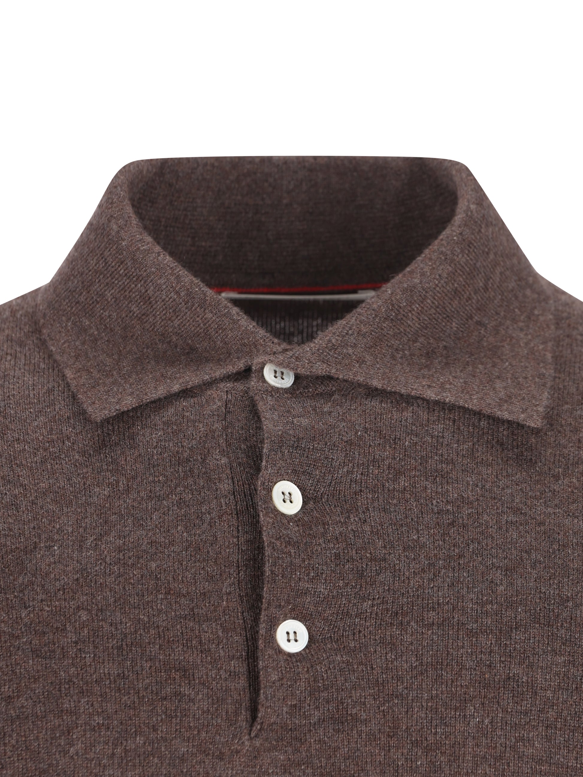Polo in Maglia di Cashmere Marrone M2200295 CU766 BRUNELLO CUCINELLI 