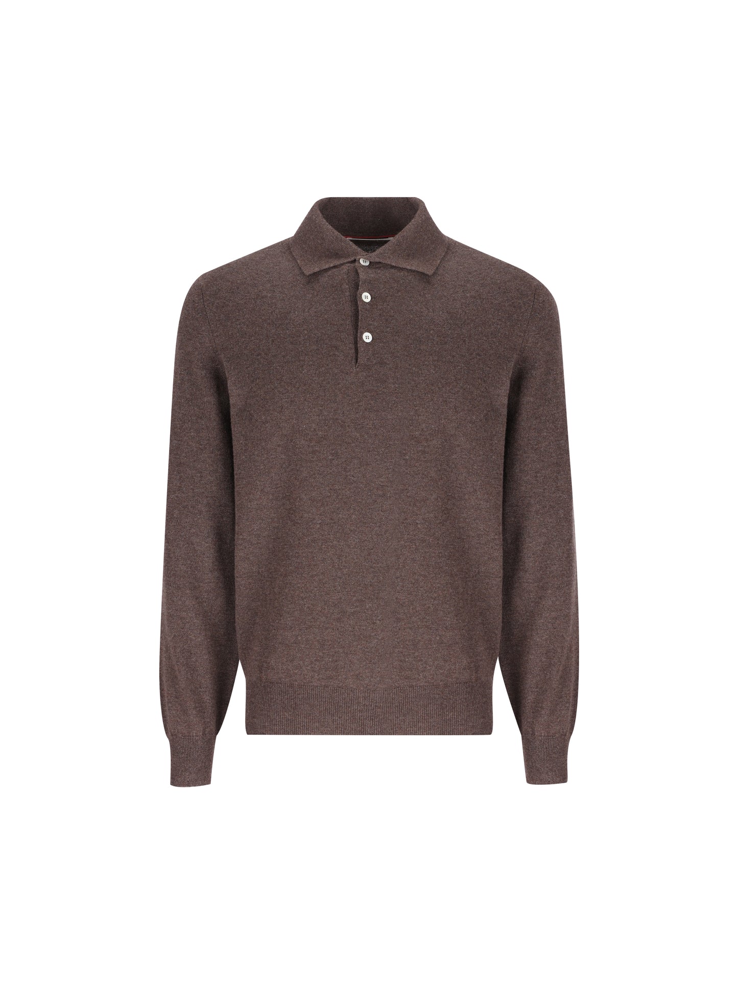 Polo in Maglia di Cashmere Marrone M2200295 CU766 BRUNELLO CUCINELLI 