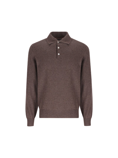 Polo in Maglia di Cashmere Marrone M2200295 CU766 BRUNELLO CUCINELLI 
