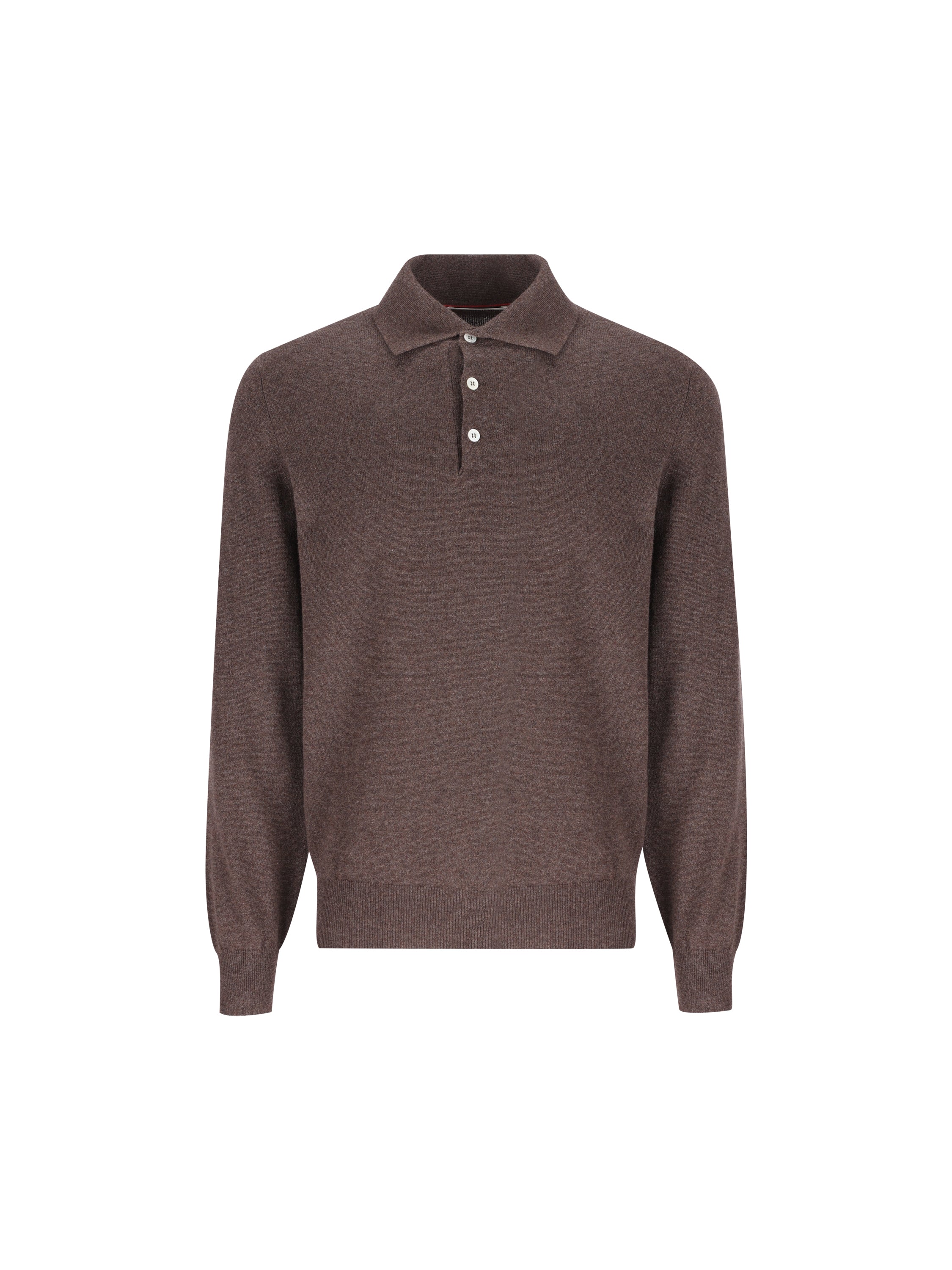 Polo in Maglia di Cashmere Marrone M2200295 CU766 BRUNELLO CUCINELLI 