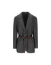 Giacca in lana e cashmere con cintura in pelle MB1627645 C032 BRUNELLO CUCINELLI 