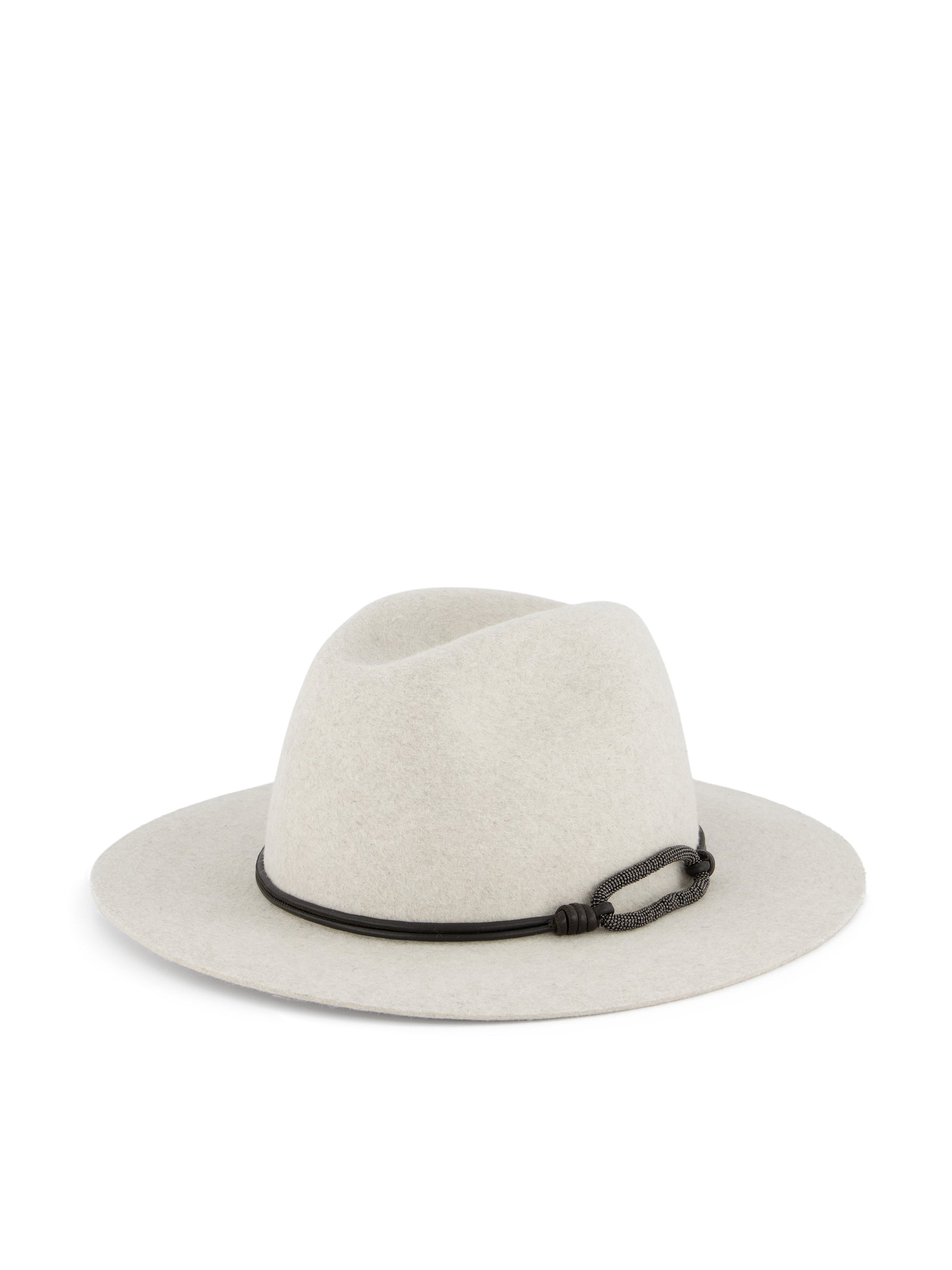 Fedora in Feltro con Fascia in Pelle e Monile MCAP90233 CMADR BRUNELLO CUCINELLI 