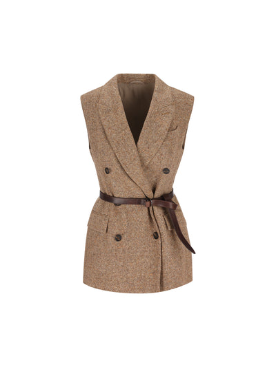 Gilet realizzato in lana e poliammide MD0027123 C016 BRUNELLO CUCINELLI 