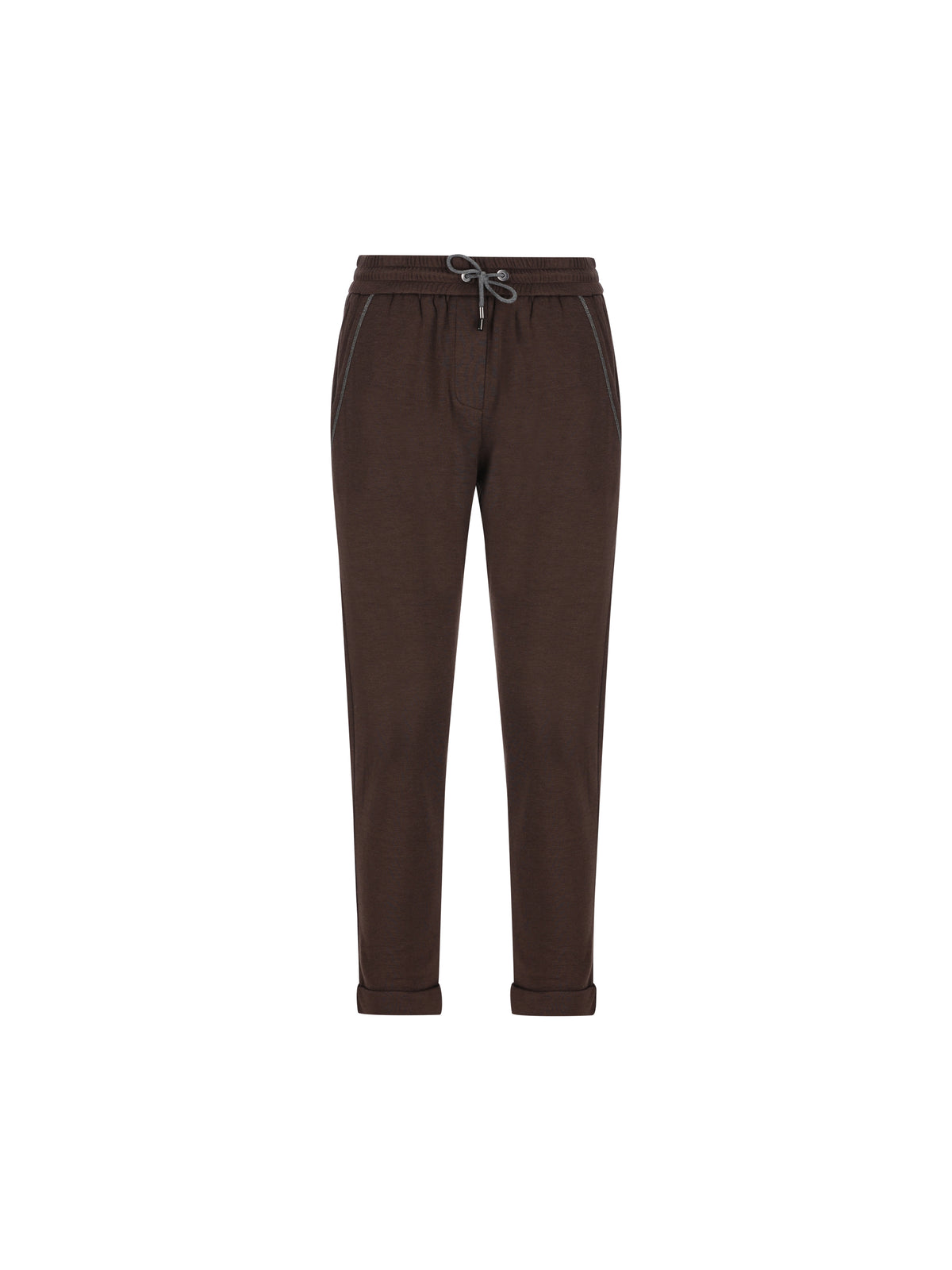 Pantaloni jogging in cotone e seta con monile MD828SB899 C8227 BRUNELLO CUCINELLI 