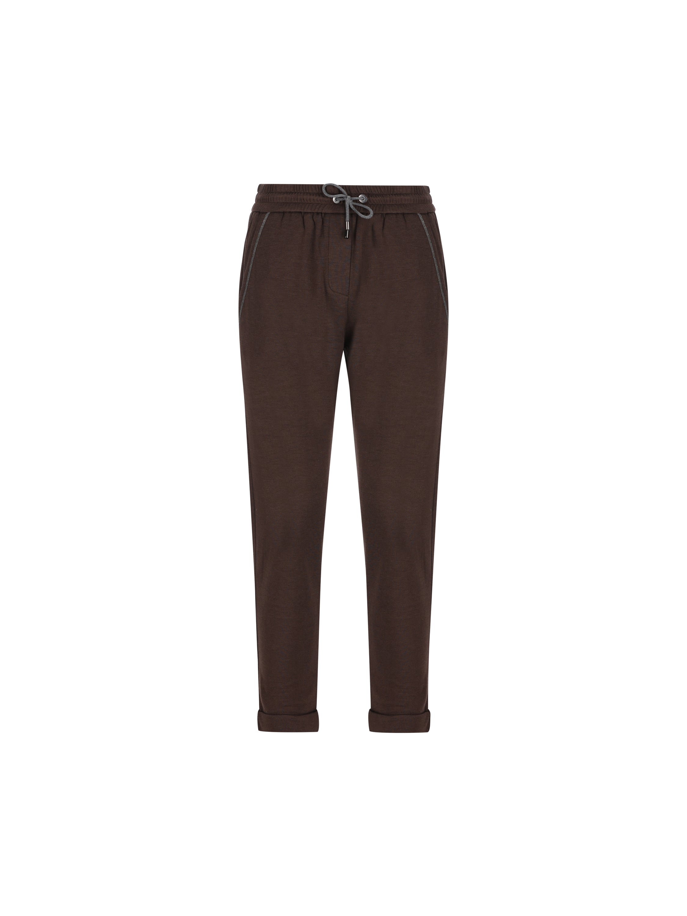 Pantaloni jogging in cotone e seta con monile MD828SB899 C8227 BRUNELLO CUCINELLI 