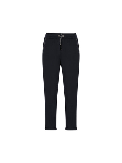 Pantaloni jogging in cotone e seta con monile MD828SB899 C8366 BRUNELLO CUCINELLI 