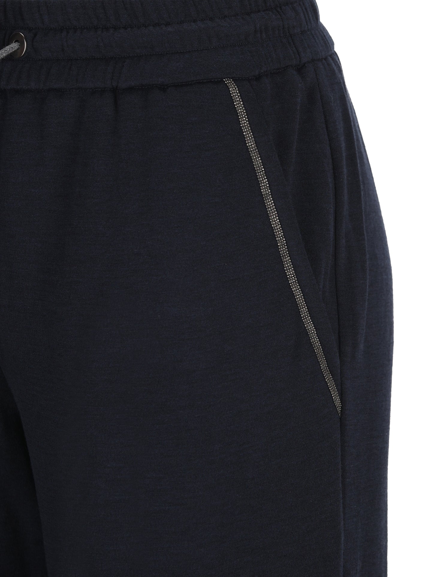 Pantaloni jogging in cotone e seta con monile MD828SB899 C8366 BRUNELLO CUCINELLI 