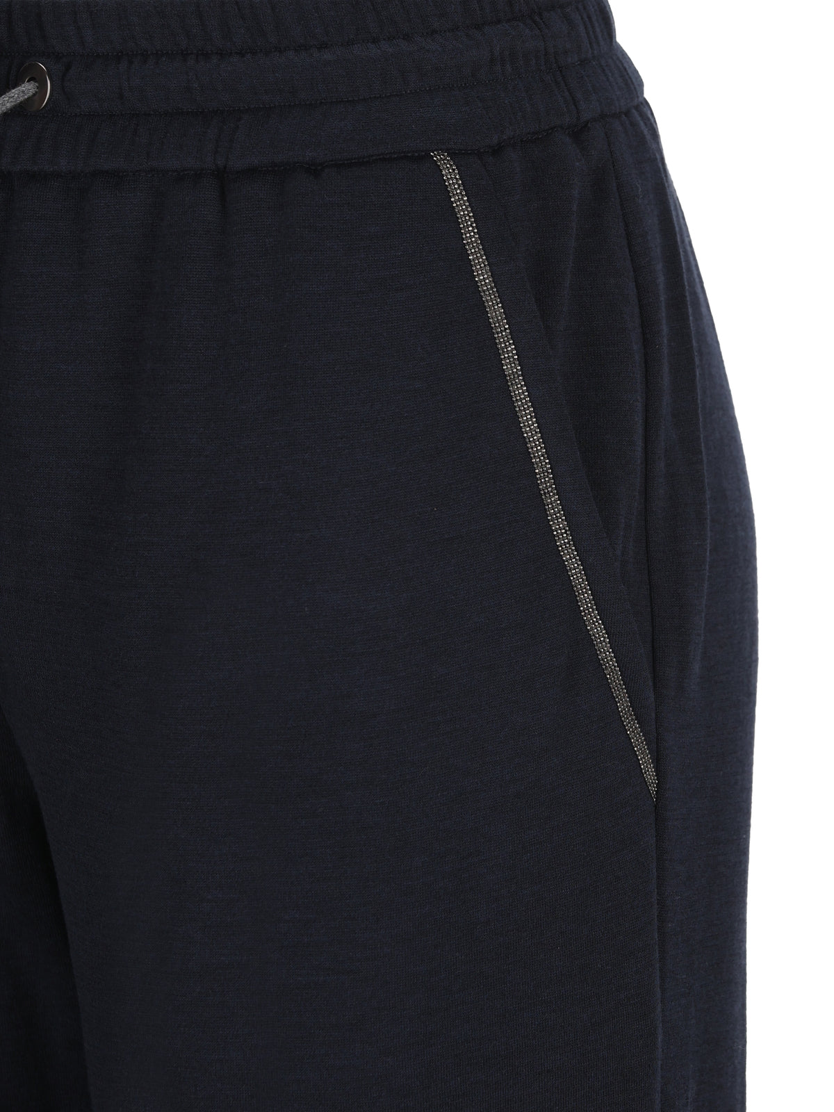 Pantaloni jogging in cotone e seta con monile MD828SB899 C8366 BRUNELLO CUCINELLI 