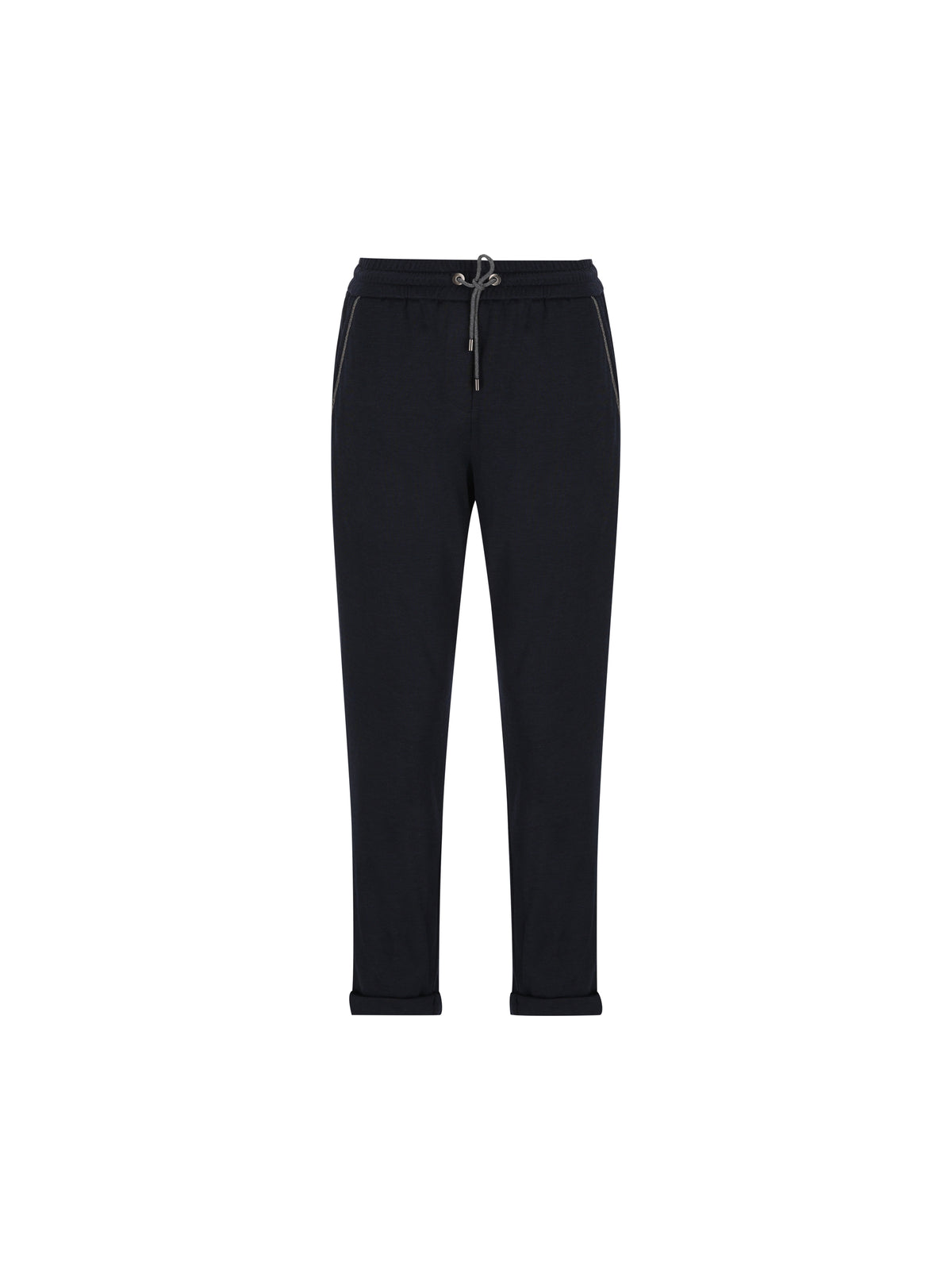Pantaloni jogging in cotone e seta con monile MD828SB899 C8366 BRUNELLO CUCINELLI 
